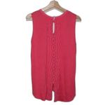 Daniel Rainn  Keyhole Tank Top Womens Size L Embroidered Split Back Mixed Coral Photo 1