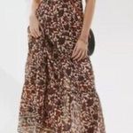 Love the Label Maxi Dress Ruffle Shoulder Square Neck Small Brown Photo 0