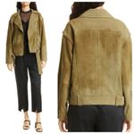 Ted Baker NEW London Louiey Jacket Perforated Suede Mid Green Photo 1