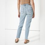 American Eagle Stretch Ripped High Rise Mom Jean in Emotional Blue Size 12 Photo 1