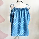 Active USA Denim Polka Dot Top, Y2K, Coquette, Retro, Indie‎ Sleaze, Cottagecore, 3XL Photo 2