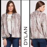 Dylan  Gray Faux Fur Jacket Large Women’s Cozy Bomber Jacket Photo 2