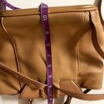Francesca's Tan Whipstitch Trim Faux Leather Backpack GUC Brown Photo 8