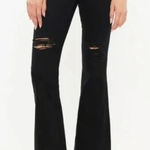 Kancan Flare Jeans High Rise Distressed Black Size 27 Petite Photo 0