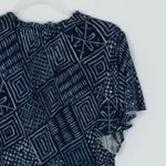 Ralph Lauren Lauren  Womens Linen Blend Geometric‎ V Neck Top Size XL Blue Artsy Photo 8
