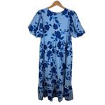 Sugar Lips  Skyline Floral Papillon‎ Puff Sleeve Midi Dress Size XS Blue Cottage Photo 1