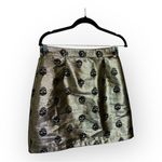 Modcloth  Gold Skull Metallic Mini Skirt Glam Punk Party Rock Chic Size 8 Photo 3