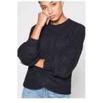 Joie  Small Stavan Nubbly Knit Sweater in Black Photo 1