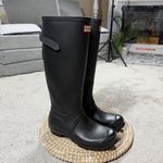 Hunter Women’s Original Tall Back Adjustable Wellington Rain Boots in Black 6 Photo 1