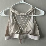 PINK - Victoria's Secret Victoria’s Secret PINK Cream Lace Strappy Back Bra Size Large Photo 2