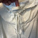 O. Vianca White Milkmaid Smocked Off Shoulder Stripe Print Bodycon Mini Dress M Photo 3