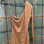 Symphony gold foil snakeskin backless crisscross mini dress one shoulder long si Photo 3