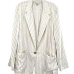 A New Day  Pinstripe Linen Blend Blazer Jacket Photo 0