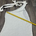 Sheer knit one shoulder bodycon coverup dress White Photo 1