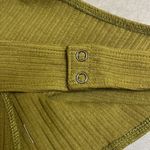 n:philanthropy Revolve  Ribbed Bodysuit Olive Green Square Neck Thong NWT Small Photo 5