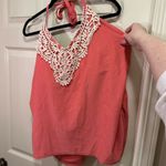 Ava & Viv Women’s Halter Style Swim Top Tankini Size 22W Peach Crochet Lined Photo 2