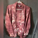 JoyLab  Pink White Tie Dye Sweatshirt Cardigan Size Medium Photo 0