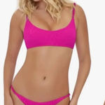PilyQ  Athena Full Coverage Bikini Bottoms Swim Pink Lady Size‎ Large Photo 0