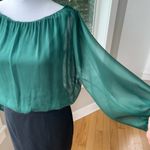 The Limited Vintage  Emerald Green Black Sheer Top Party Holiday Dress Size 2 Photo 7