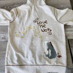 Disney Winnie The Pooh Hoodie Love Me Love Me Not Zip Medium Cream Sweatshirt Photo 14