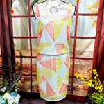 Romeo + Juliet Couture Beaded Geometric Dress White/Orange/Yellow L Photo 1
