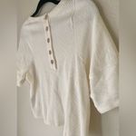 Madewell  NWOT Boxy Textured jacquard corduroy puff sleeve top button tee shirt Photo 8