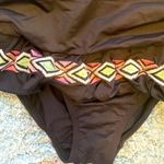 La Blanca || Black/pink/green/white one piece swimsuit with ruffle and ruching Photo 1