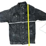 American Eagle Oversized Boyfriend Denim Jacket Black Acid Wash Womens Medium Photo 3