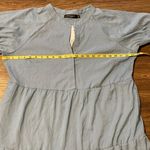 Merokeety NWT Short Sleeve Maxi Dress Button Down V Neck Ruffle Tiered Blue XL Photo 3