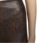 Spanx Womens Faux Leather Snake Print Leggings Size Small Brown Photo 2
