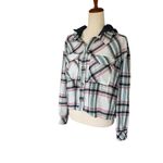 No Comment  Oversized Flannel Hoodie Photo 5