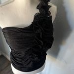 ENTRY  Black One-Shoulder Blouse Photo 6