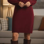 Lost + Wander Sydney Burgundy Wine Mini Knit Sweater Dress One Size NWT Photo 0