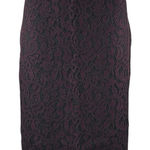 Ann Taylor LOFT Purple Floral Lace Zip Knee Length Straight Pencil Skirt Size 10 Photo 0