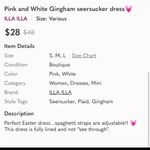 Illa Illa Pink and White Gingham seersucker sundress💓🤍 size medium NWT Photo 6