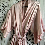 Victoria's Secret  Pink Satin Ruffle Robe M/L Photo 1
