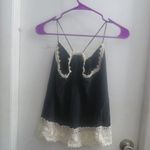 Joie silk lace tank top light weight blouse shirt spaghetti strap in black and cream size XXS. Photo 6
