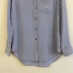 Equipment  Femme Navy and White Gingham Silk Button Down Blouse Size Small Photo 3