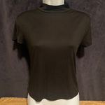 One Step Up Black Ribbed Mockneck Top Size Small Photo 0