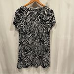 Y2k Style & Co. zebra fringe neck short sleeve mini dress pool club party brunch Black Size M Photo 1