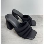 Open Edit  Sandals Size 6.5‎ Black Open Toe Block Heel Fabric Upper Photo 1
