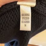 Chico's  Black Knit Duster Cardigan‎ Sweater Faux Leather Zip Detail Sz 1 Photo 5