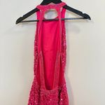 ASOS  Pearl And Fringe Halter Midi Dress in Pink Size US 6 Photo 9