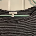 Max Studio  Black and White Striped Short Sleeve Top Photo 2