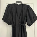 Old Navy Black Wrap Dress with Puff Sleeves Size Xl Photo 3