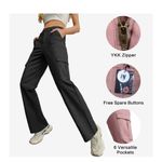 NEW Cargo Pants High Waisted Wide Leg Y2K Streetwear M Black Size M Photo 3