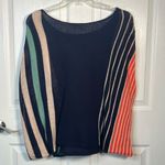 Anthropologie Moth by Sz S Linen Blend Poncho Sweater Multicolored Stripes Photo 7