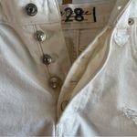 We The Free Shorts Bright White Distressed High Rise Waist Denim Jean Sz 28 EUC Photo 4