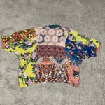 Vincente Cardigan Womens Medium Patchwork Kimono Bohemian Floral Embroidered Blue Photo 5