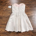 Aidan Mattox • strapless fit & flare mini dress champagne gold cocktail pleated Photo 9